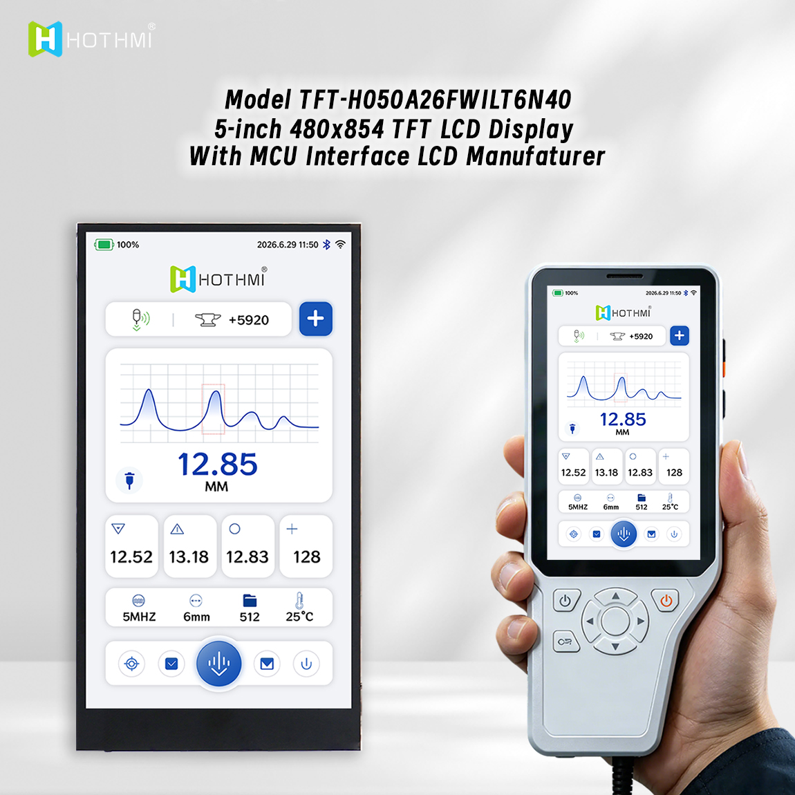 5-inch 480x854 TFT LCD Display With MCU Interface LCD Manufaturer